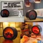 Simulated charcoal fire fireplace lamp - Image 2